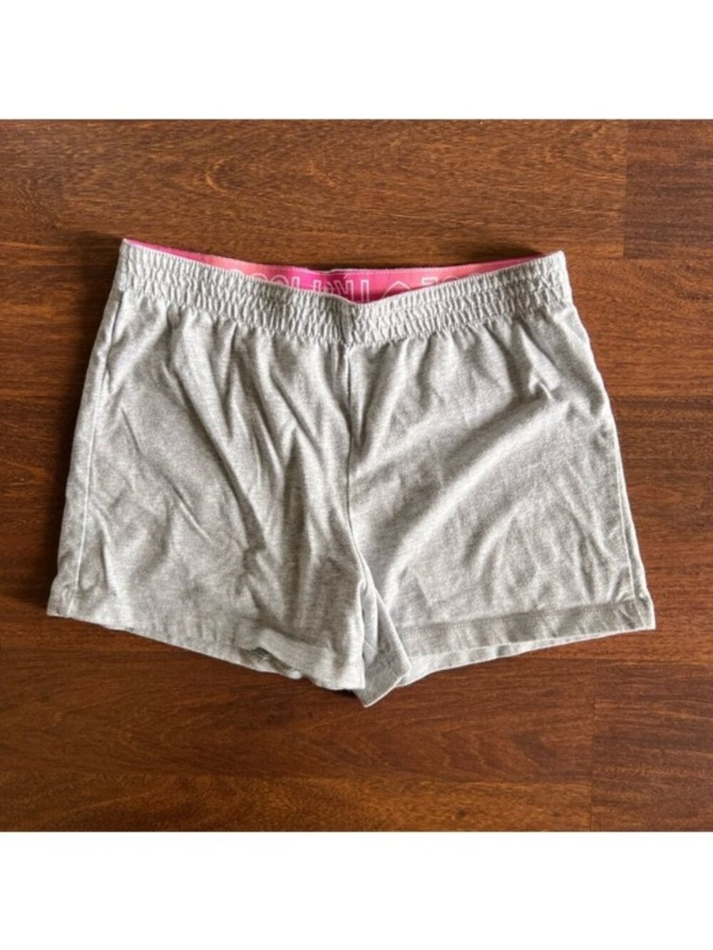 Wonder Nation Girls Gray Shorts Size M 7/8 Pink Waistband Cotton Blend